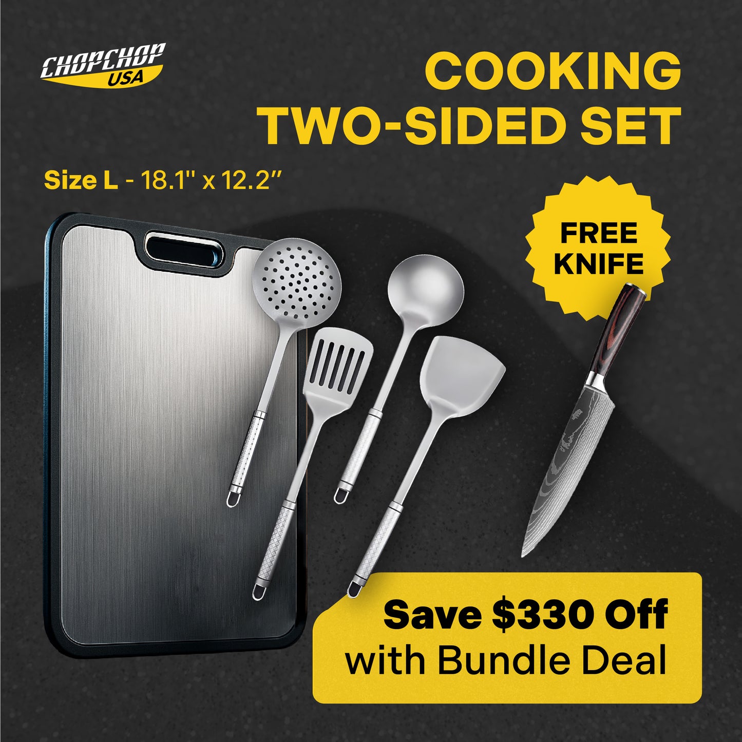 ChopChop USA Cooking Two-Sided Set