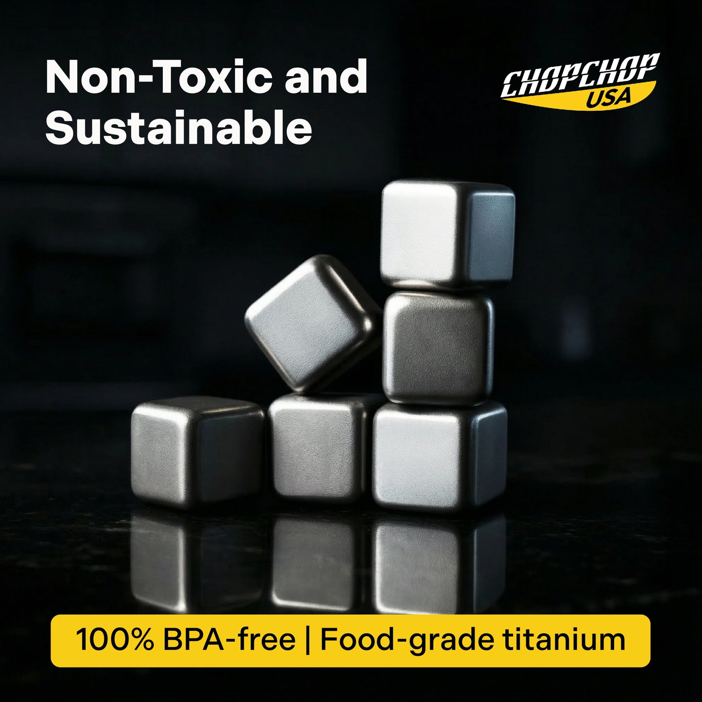 ChopChop USA 100% Pure Titanium Ice Cubes