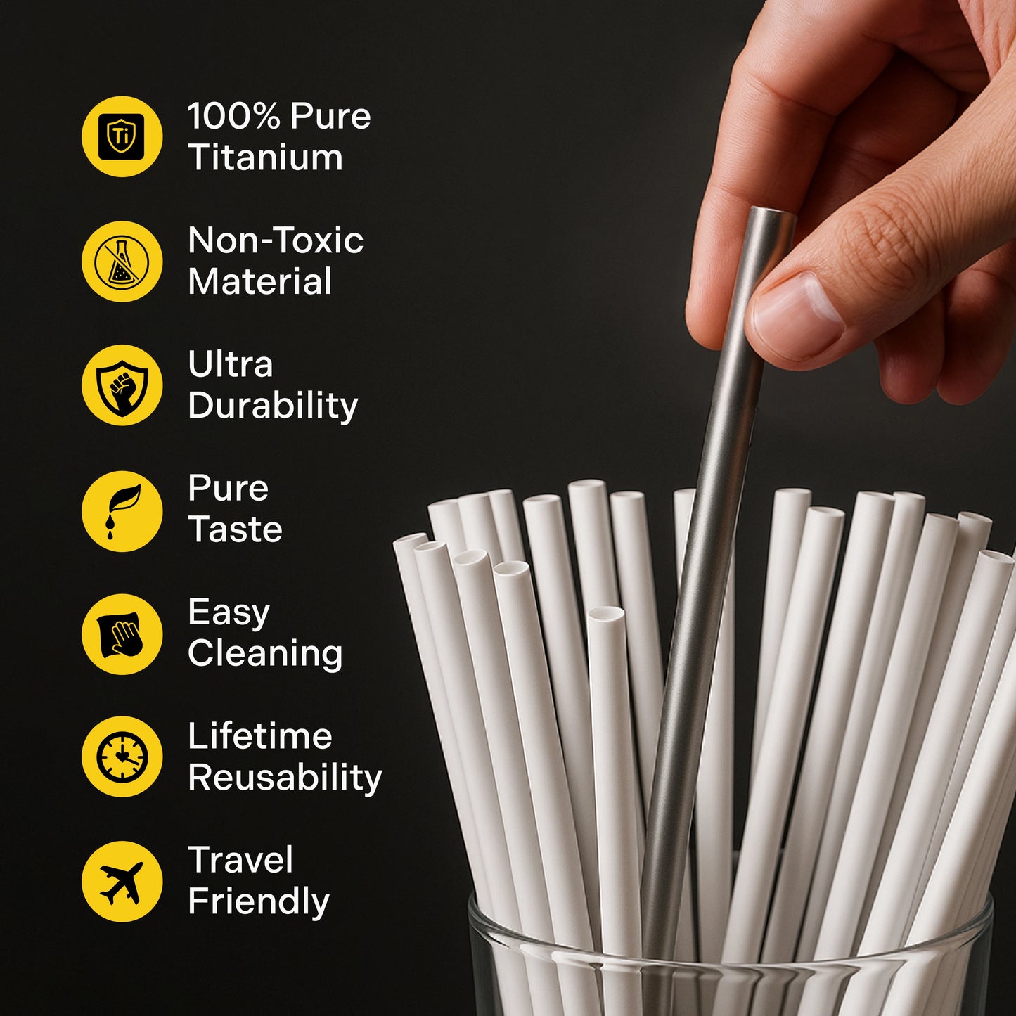 ChopChop USA 100% Pure Titanium Straw