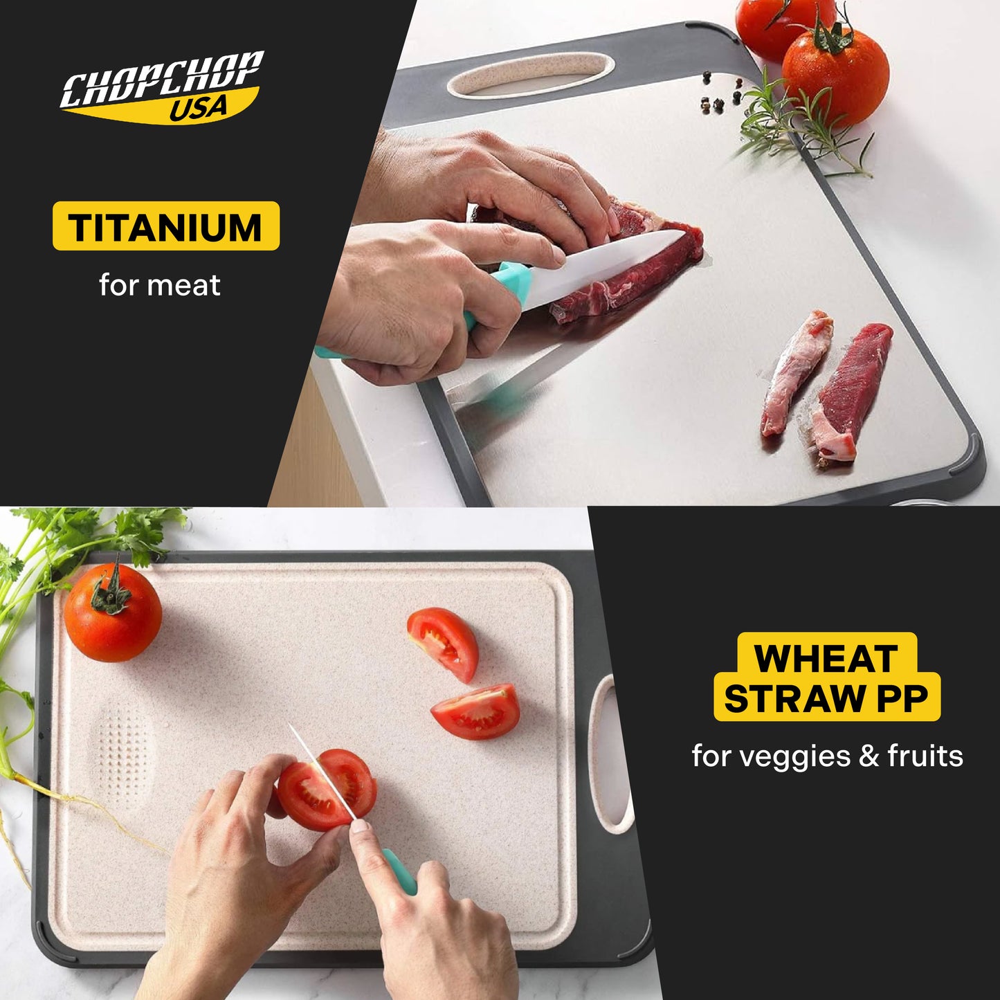 ChopChop USA Double-Sided Stainless Steel Cutting Board