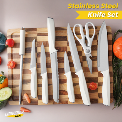 ChopChop USA  Stainless Steel Knife Block Set