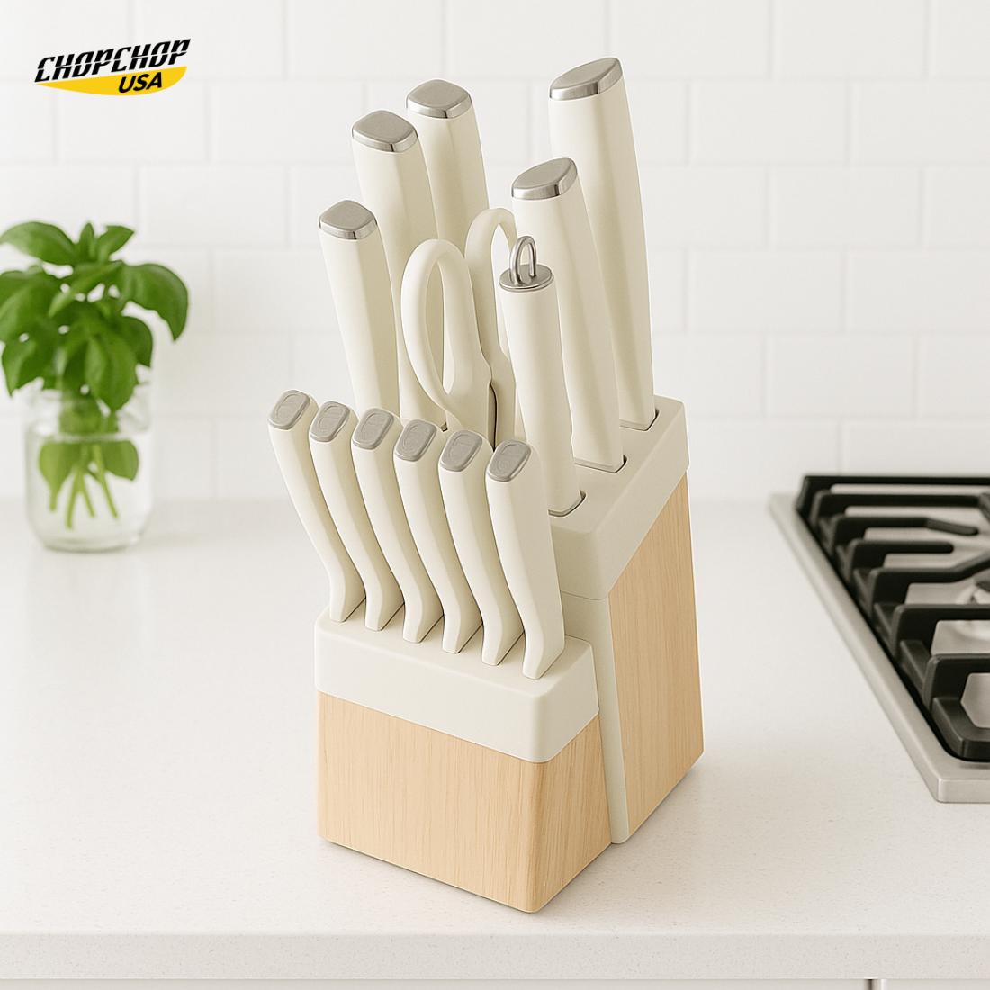 ChopChop USA  Stainless Steel Knife Block Set